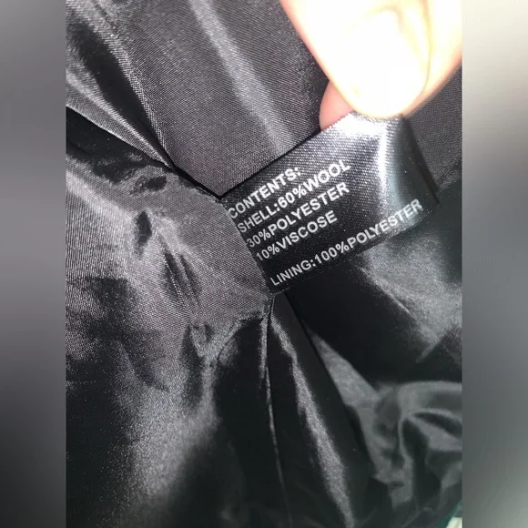 Giacca Women’s Dark Green Wool Winter Pea Coat - Medium - Picture 10 of 11